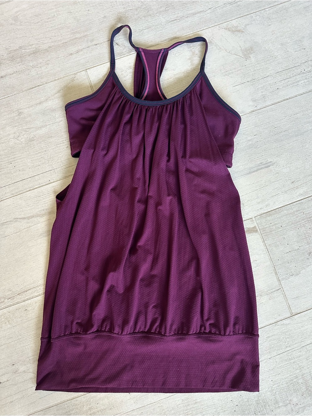 Lululemon No Limits Tank featuring a built-in sports bra - Size 4 Plum colored